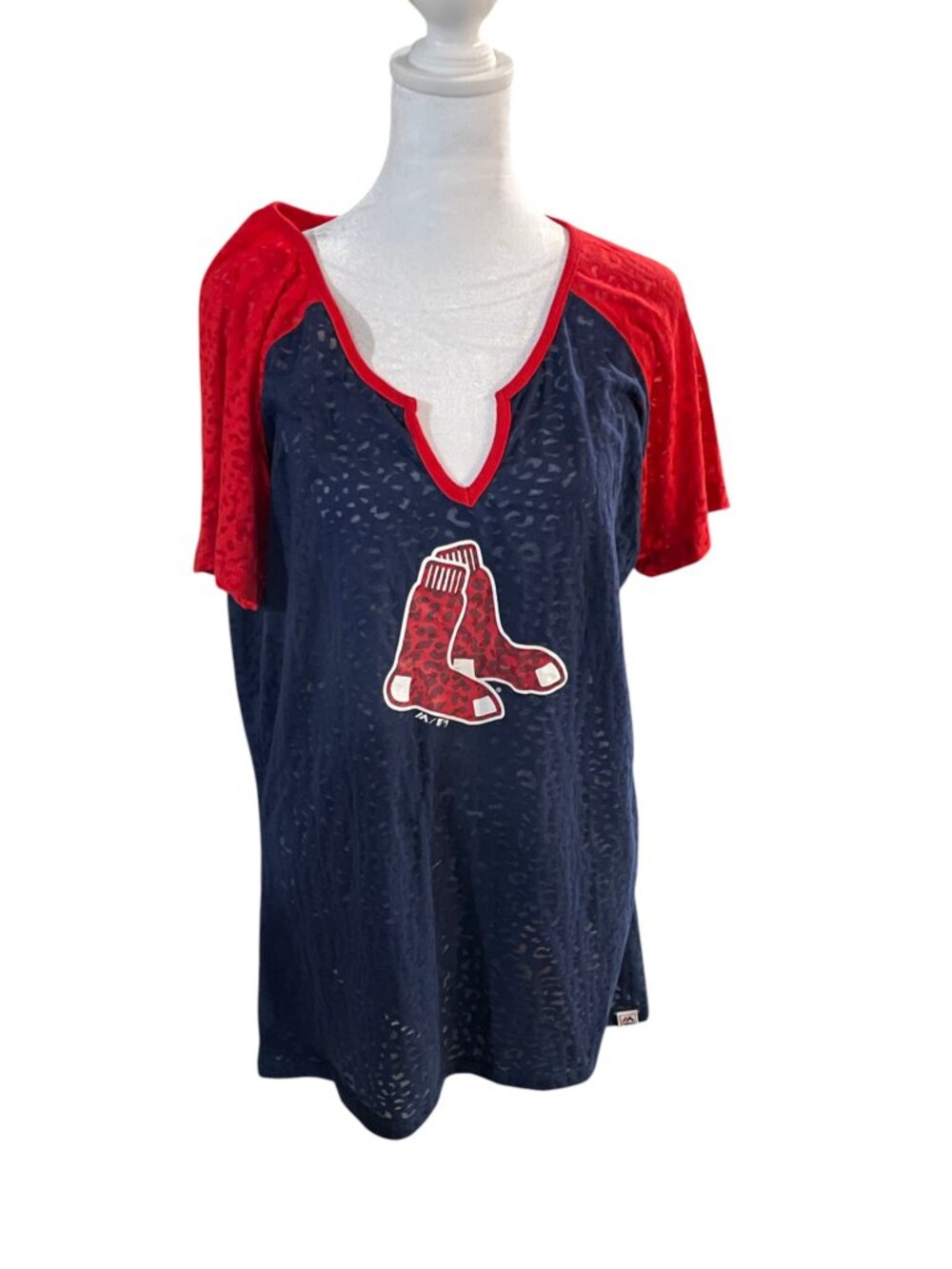 Boston Red Sox Burnout Short Sleeve Shirt by Majestic